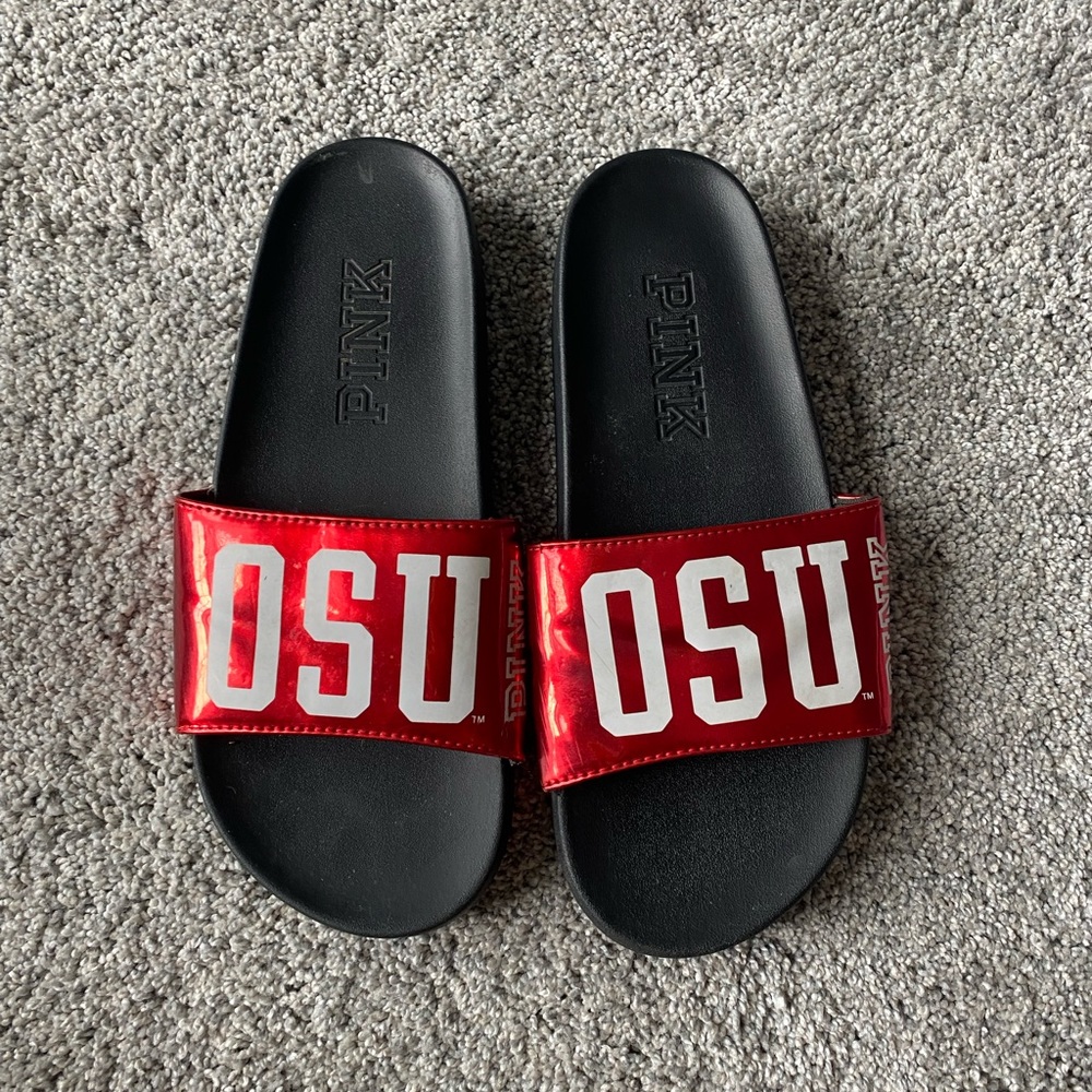 Victorias Secret PINK Ohio State slides size M or 7/8